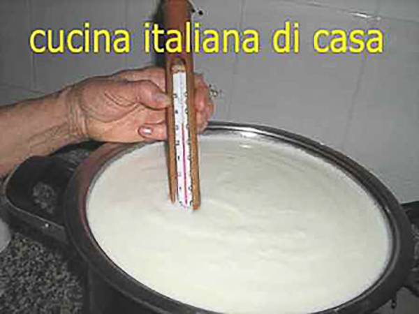 termometro in pentolone con latte