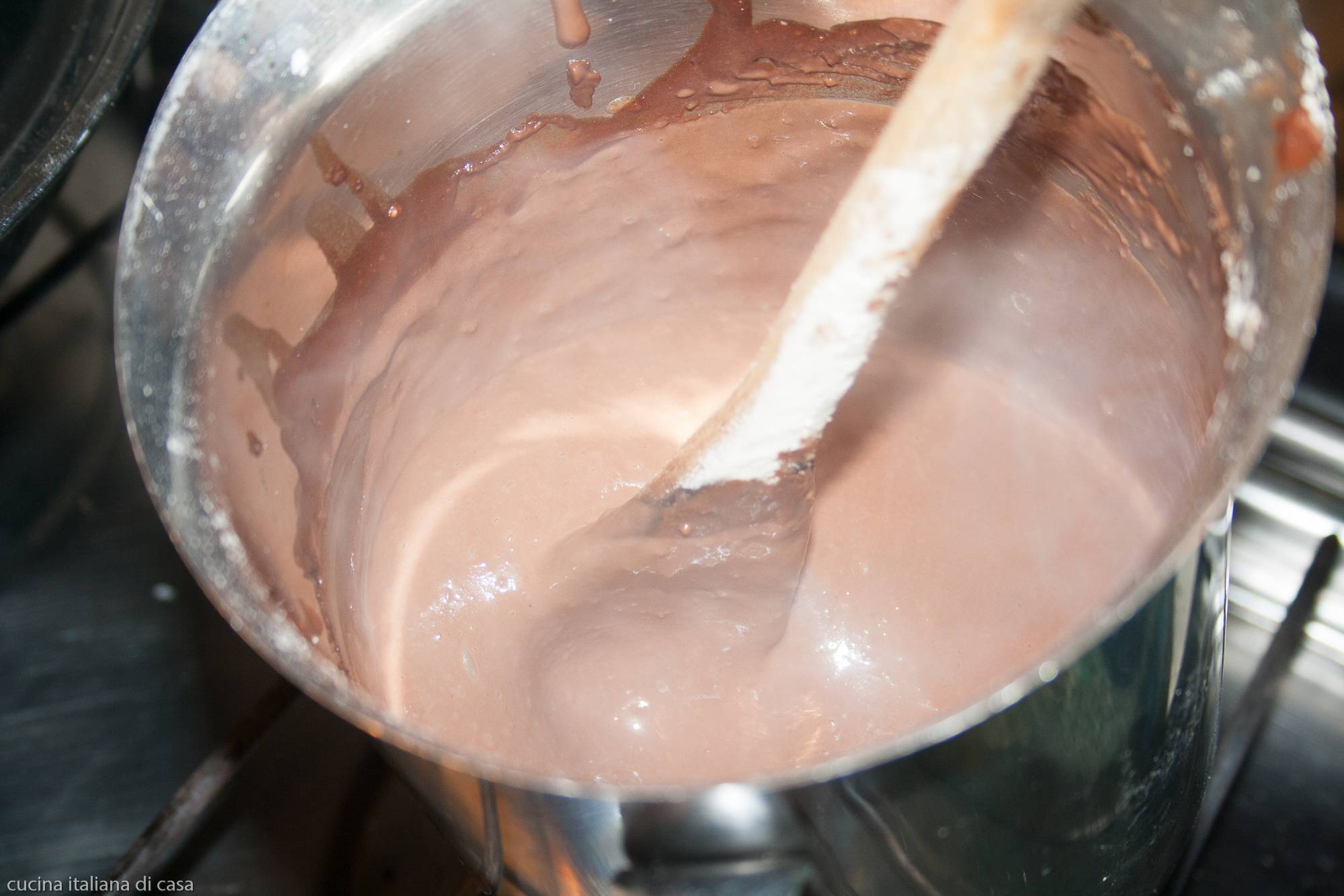 crema di castagne e cioccolato su fuoco
