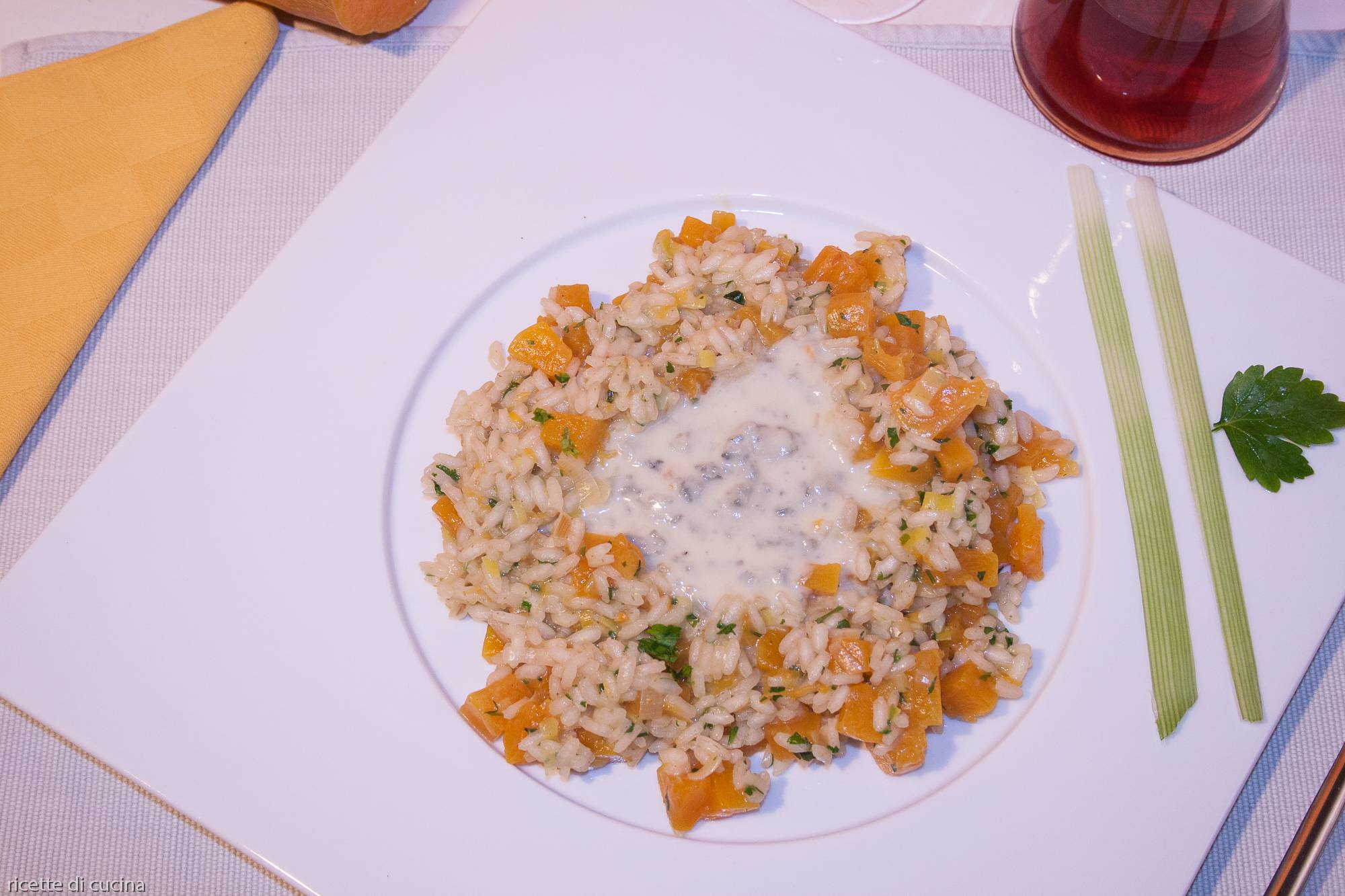 risotto con gorgonola e zucca