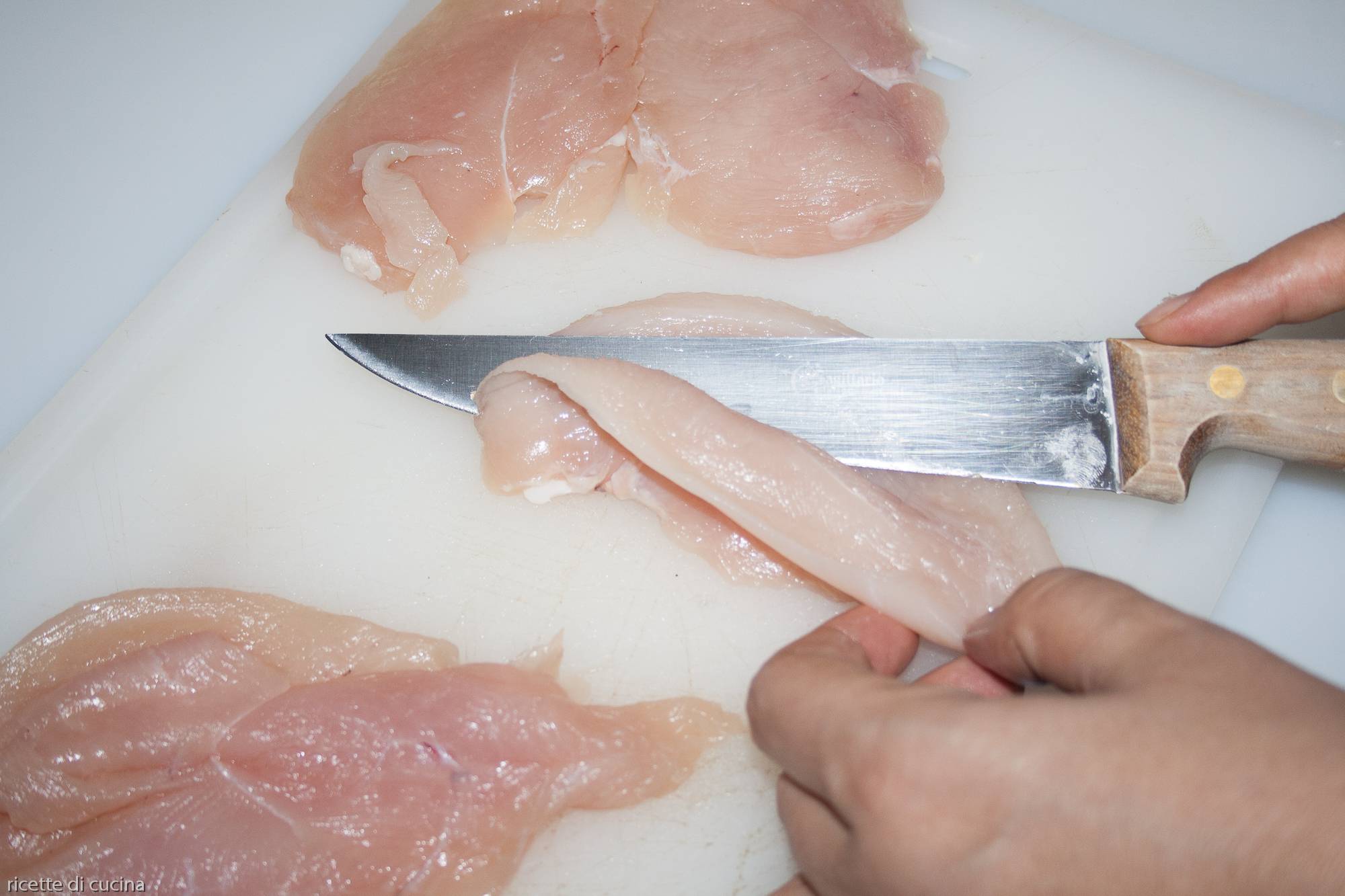 aprire i petti di pollo