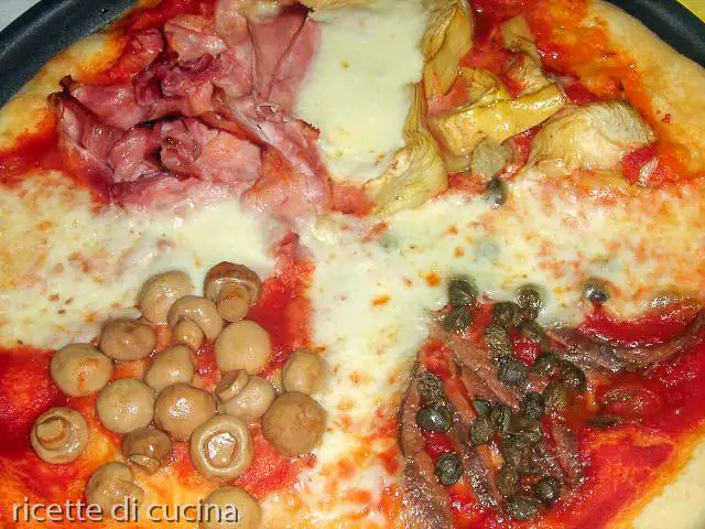 ricetta pizza quattro stagioni