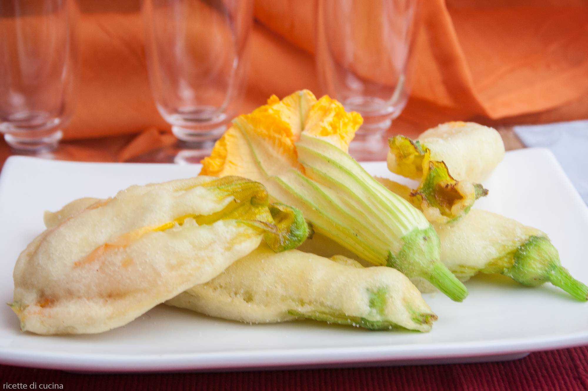 ricetta fiori zucca zucchina pastella