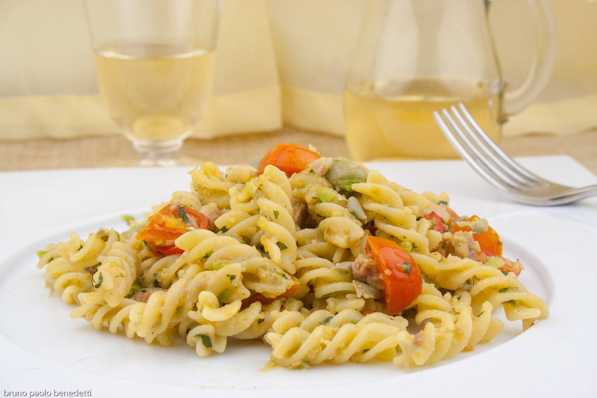 ricetta fusilli pancetta cerfoglio