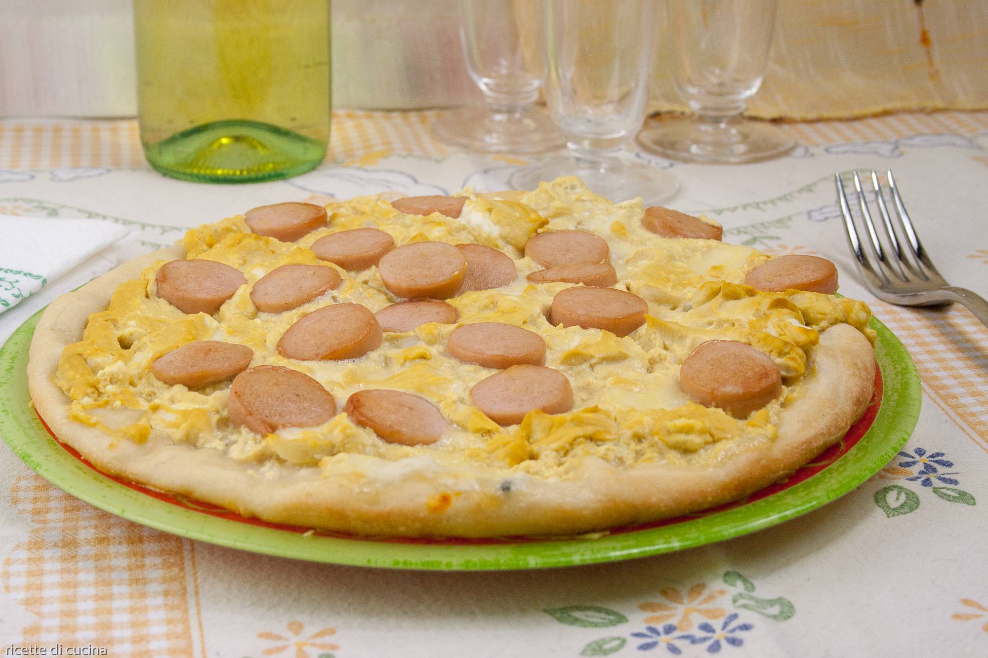 ricetta pizza wurstel e senape