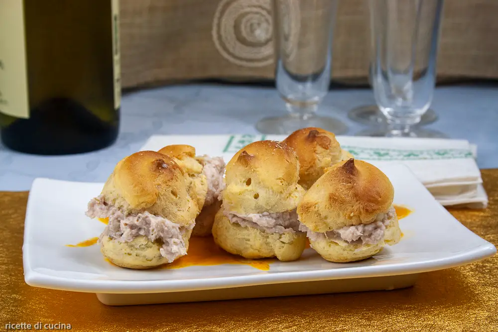 ricetta vol au vent bigne mousse prosciutto cotto