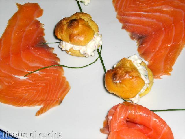 ricetta bigne salmone afumicato ricotta
