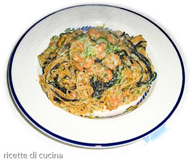 ricetta tagliolini zucchine gamberi