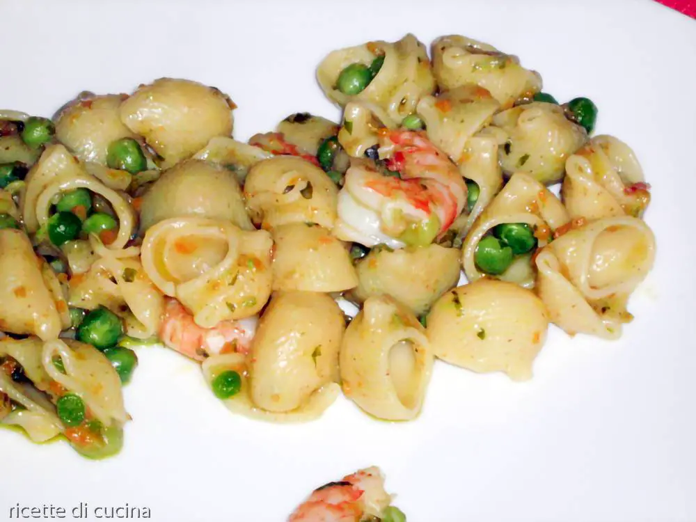 ricetta conchiglie piselli curry