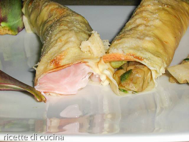 ricetta crespelle carciofi prosciutto cotto