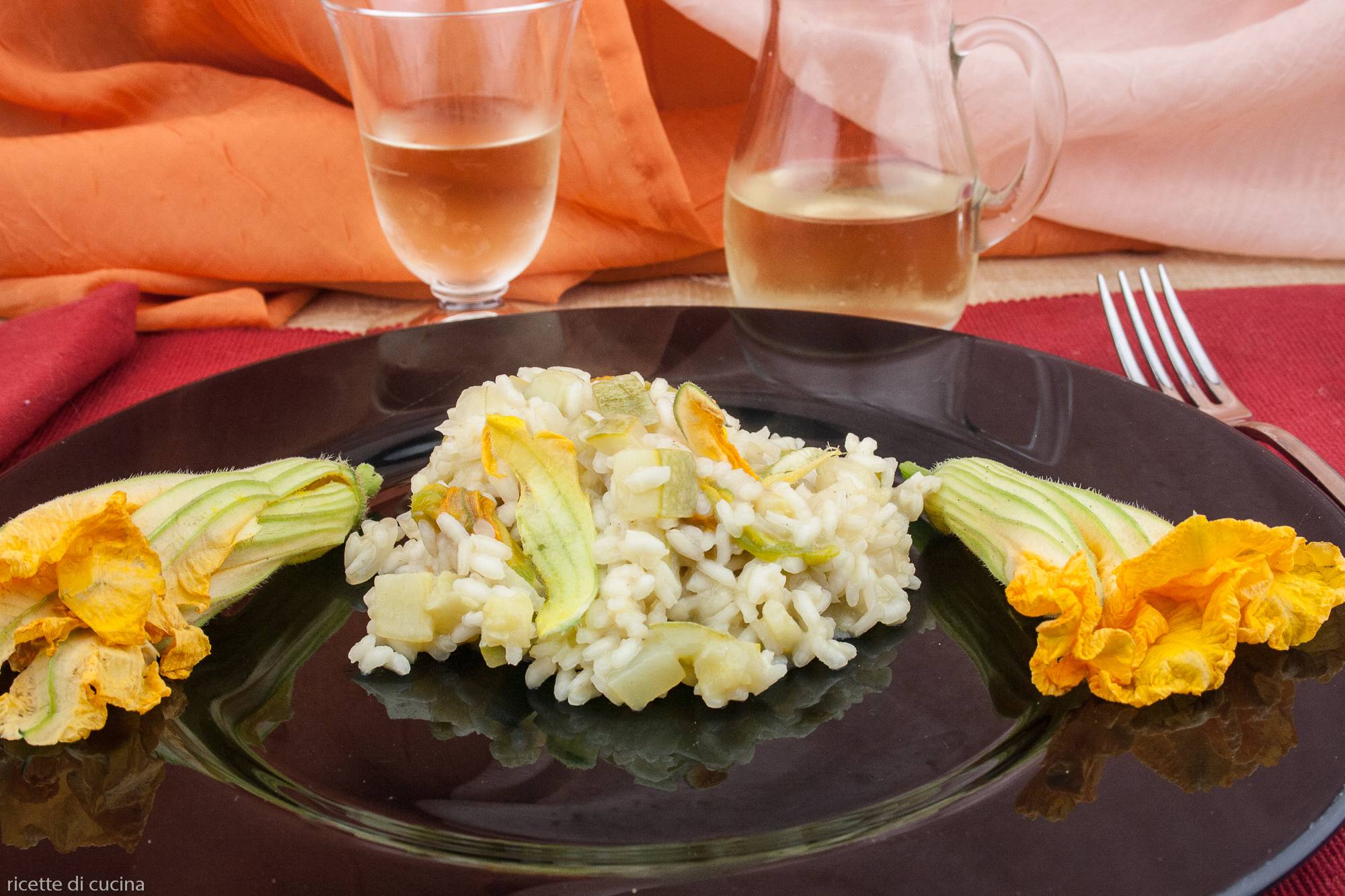 risotto zucchine con fiori