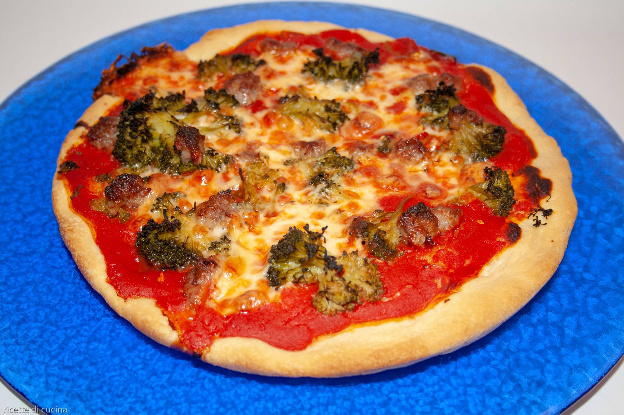 ricetta pizza salsiccia broccoli