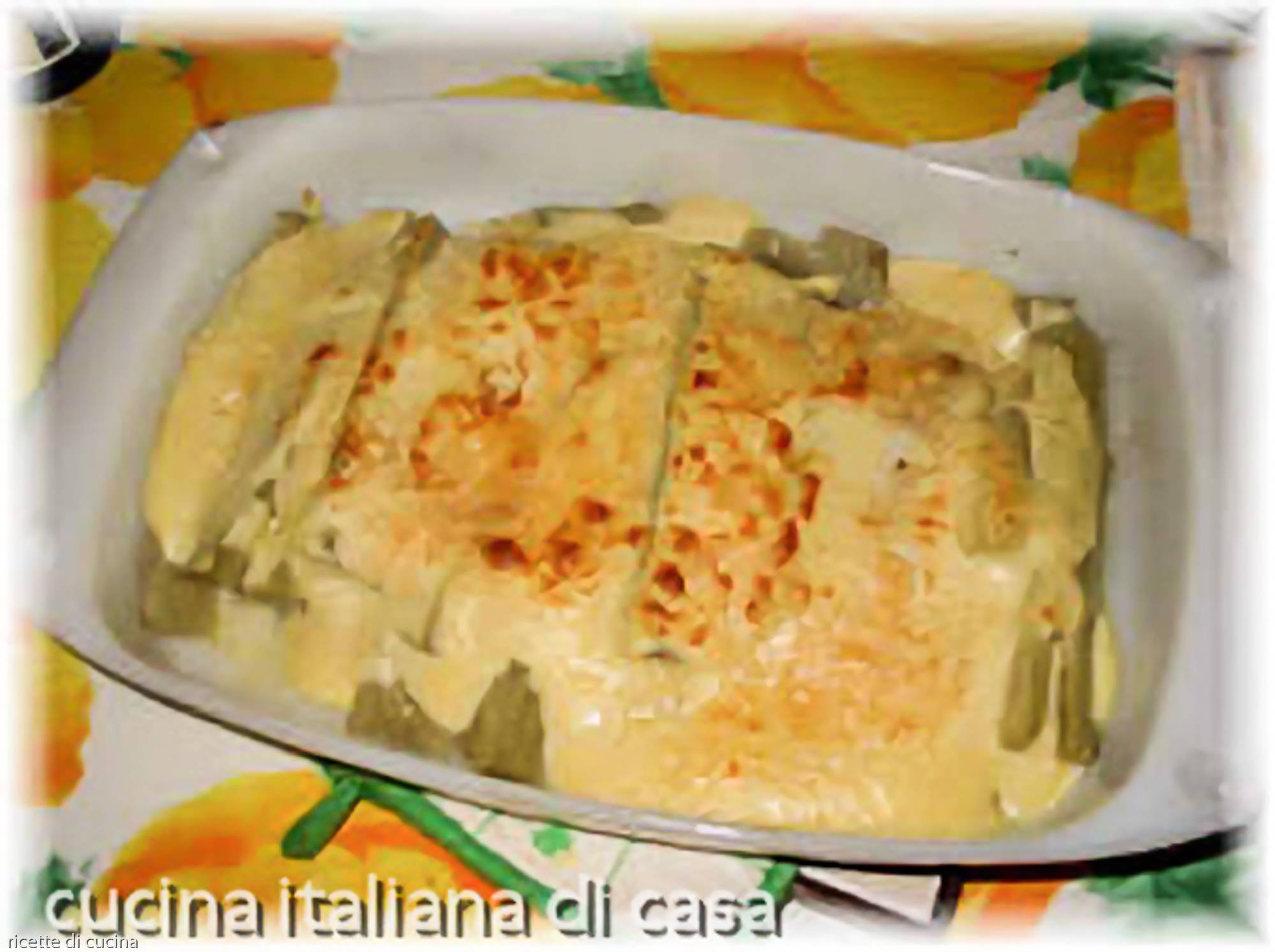 cardi al gratin (gratinati), ricetta di cucina tradizionale